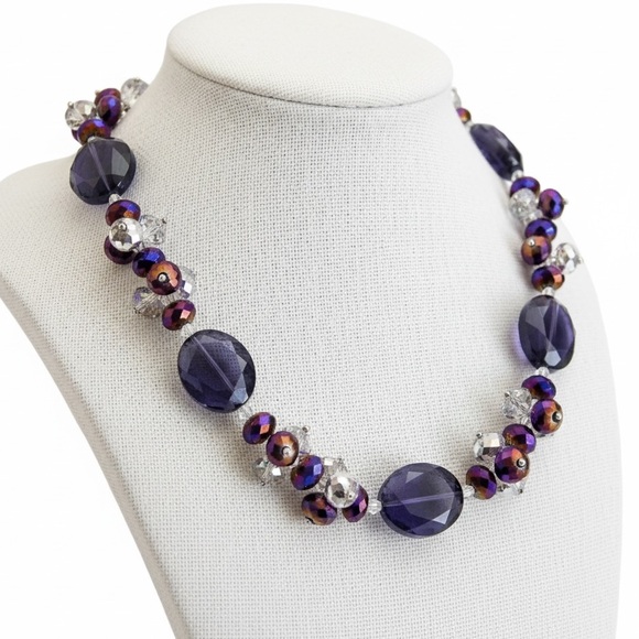 Swarovski Jewelry - Vintage Swarovski Purple Crystal Aurora Borealis Statement Necklace Choker
